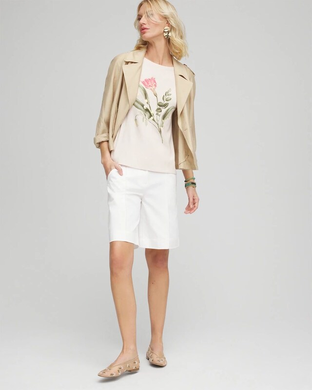 Floral Pima Cotton Bateau-Neck Tee - image 2
